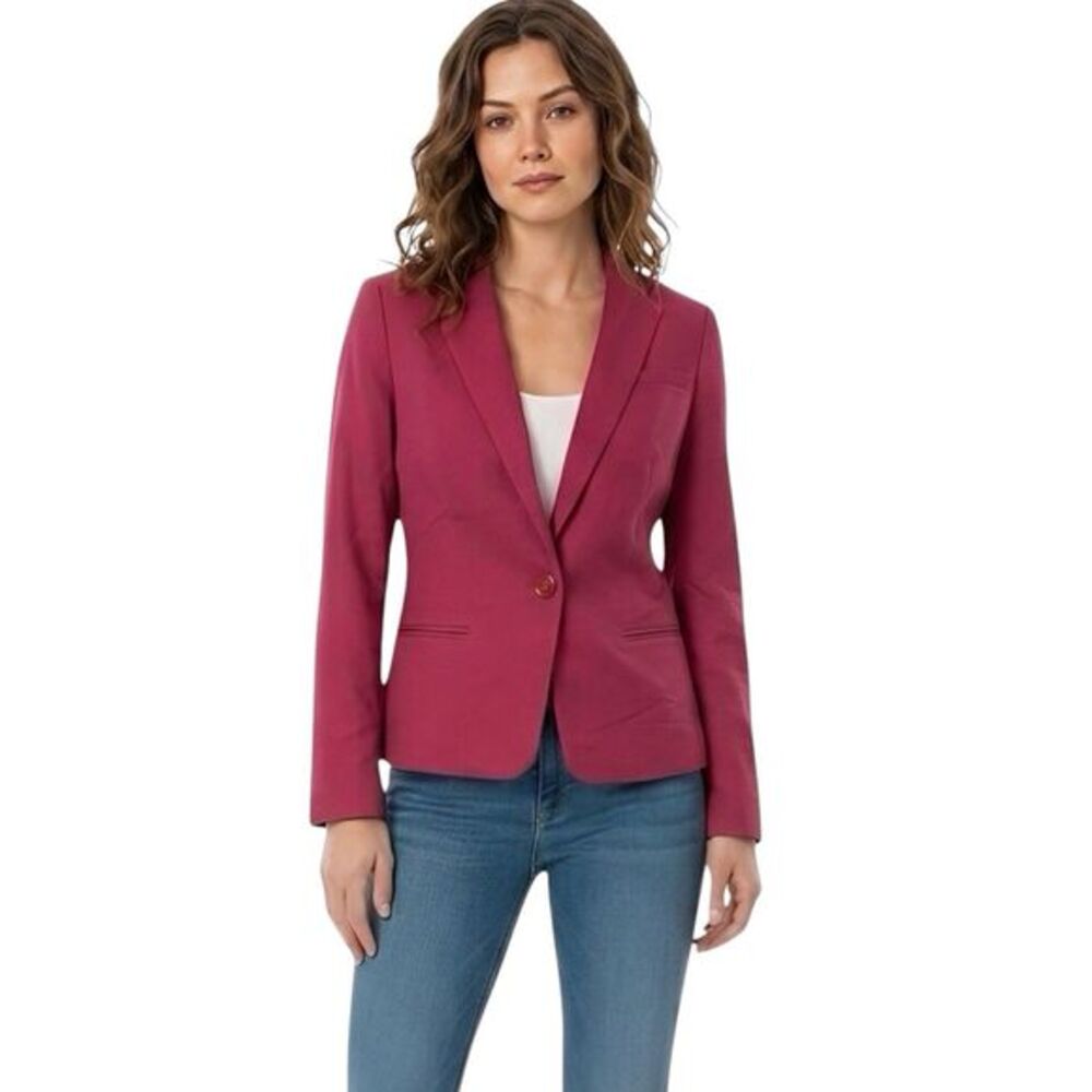 The Limited Womens Blazer Jacket Red One Button Pleated Y2k 90s Office Sz Small